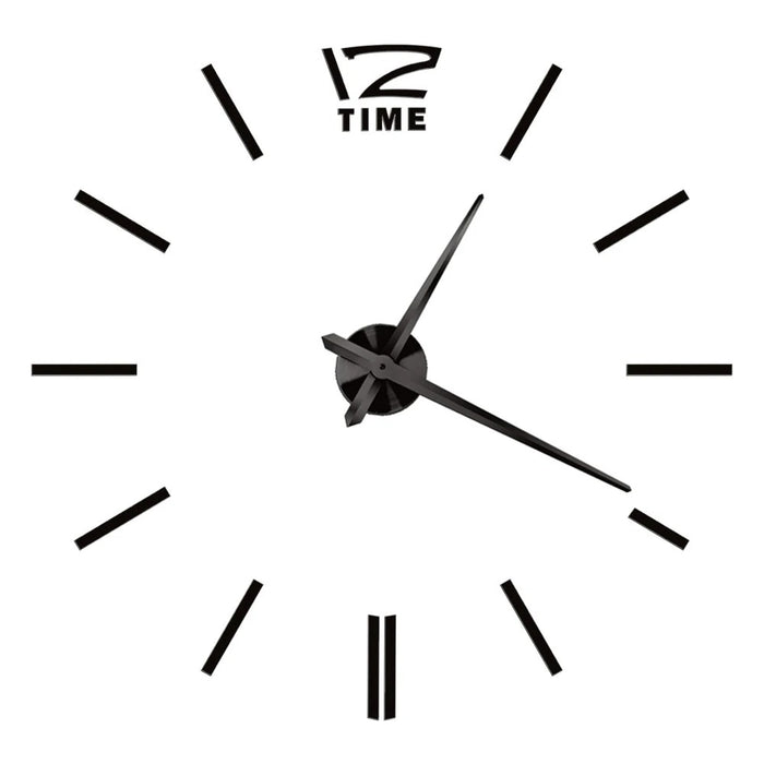 Anyhouz Wall Clock Black Design 4 27 Inch 3D Diy Mirror Wall Clock Acrylic Sticker Fashion Quartz Clocks Watch Home Decoration