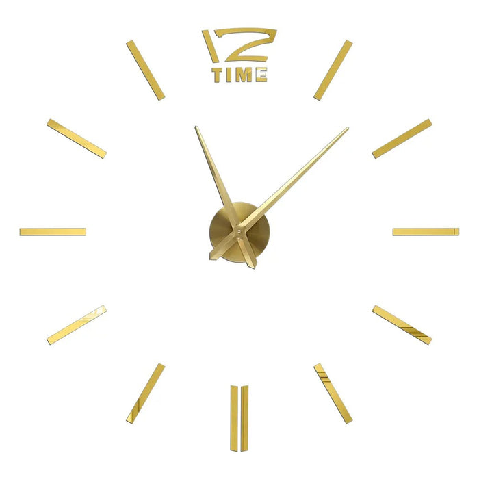 Anyhouz Wall Clock Gold Design 4 27 Inch 3D Diy Mirror Wall Clock Acrylic Sticker Fashion Quartz Clocks Watch Home Decoration