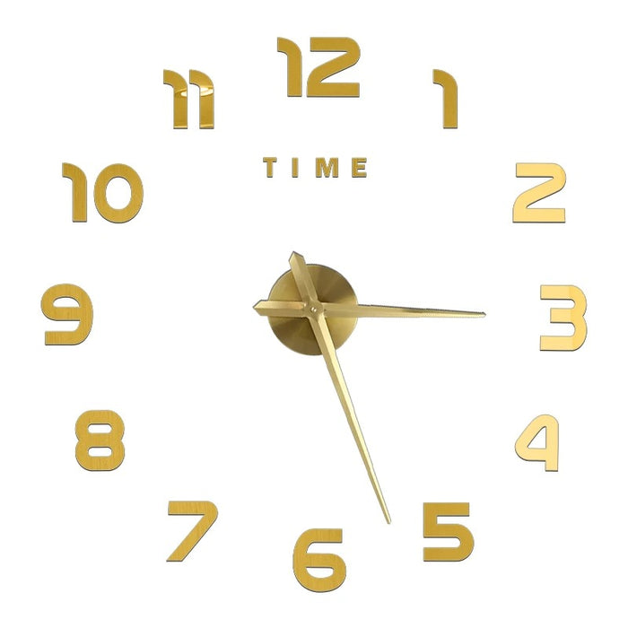 Anyhouz Wall Clock Gold Design G 37 Inch 3D Diy Mirror Wall Clock Acrylic Sticker Fashion Quartz Clocks Watch Home Decoration