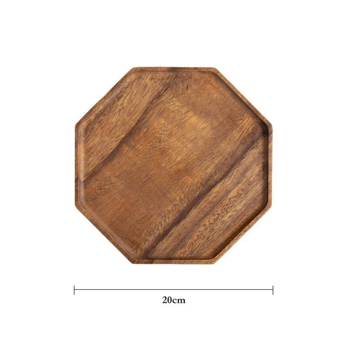 Anygleam Natural Wood Diagonal Acacia Wood Plate Serving Tray Food Kitchen Tableware