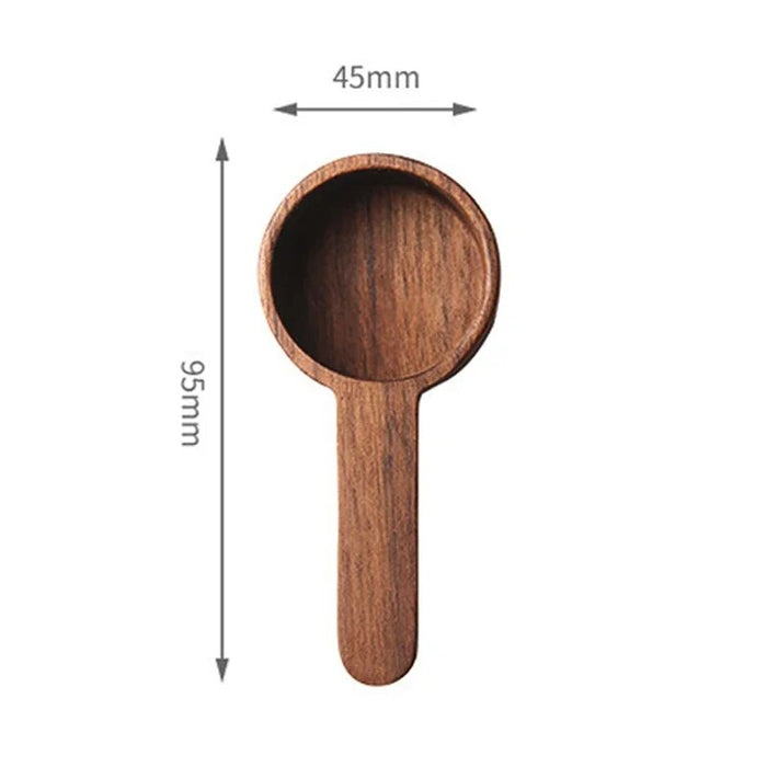 Anygleam Brown 4pcs Wooden Measuring Spoon Coffee Scoop Kitchen Tableware