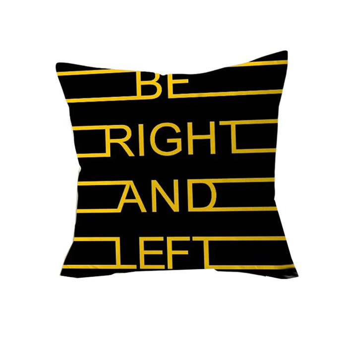 Anyhouz Pillowcase Black Quoted Lines Cotton Polyester Cushion Cover