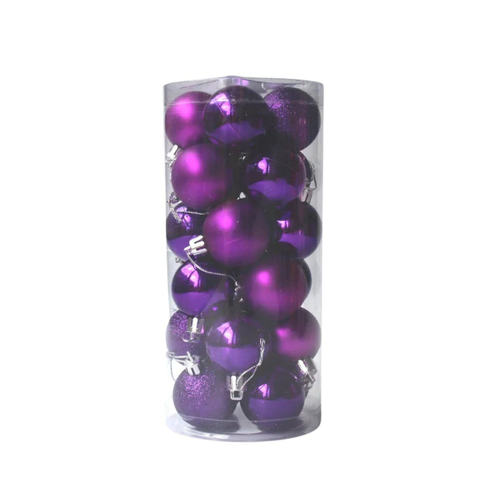 Anyhhouz Christmas Balls Purple Shiny Hanging Décor Ornaments