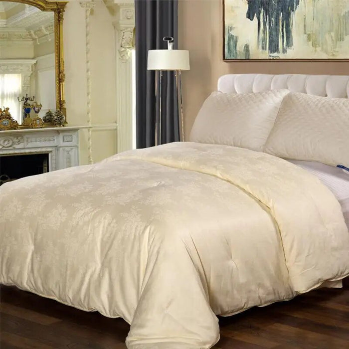 Anyhouz Duvet Cover Cream Ultra Soft Cotton Quilt Bed Comforter 4000G