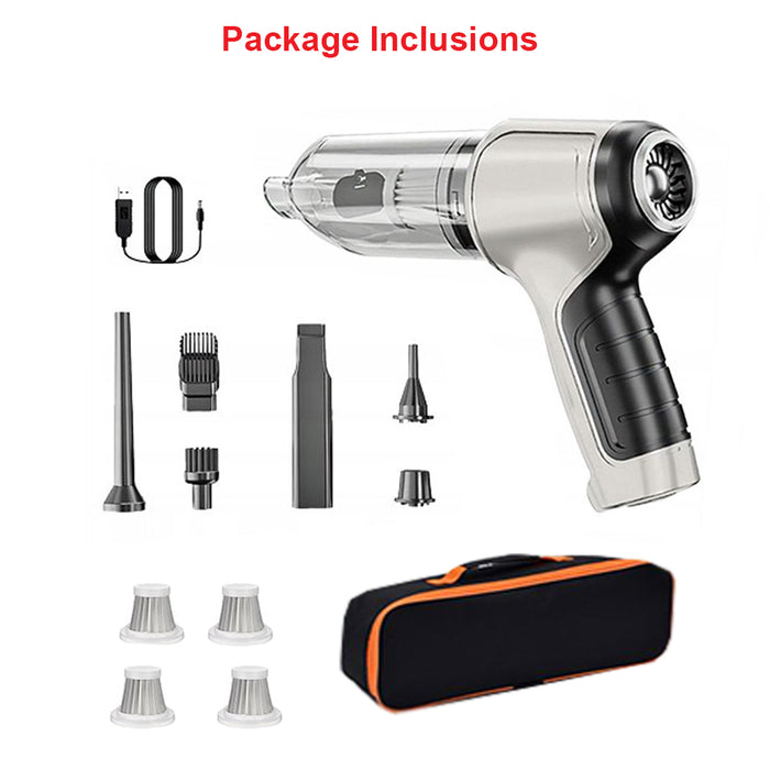 Anymob Vacuum Cleaner With Bag Silver Basic 4 Filters 3in1 Car Cordless Home Appliance Dual Use