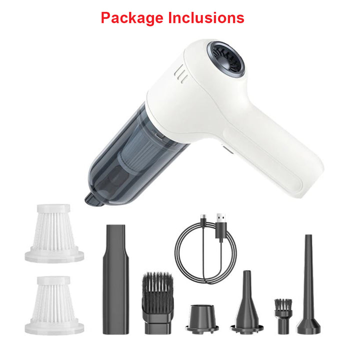 Anymob Vacuum Cleaner White Basic 2 Filters Mini Handheld Portable Blower 2in1 Home Car Appliance