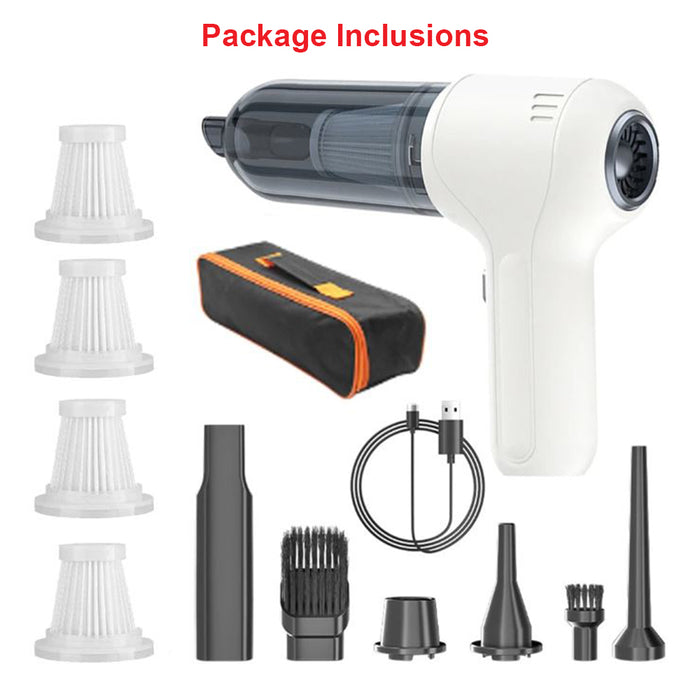 Anymob Vacuum Cleaner With Bag White Basic 4 Filters Mini Handheld Portable Blower 2in1 Home Car Appliance