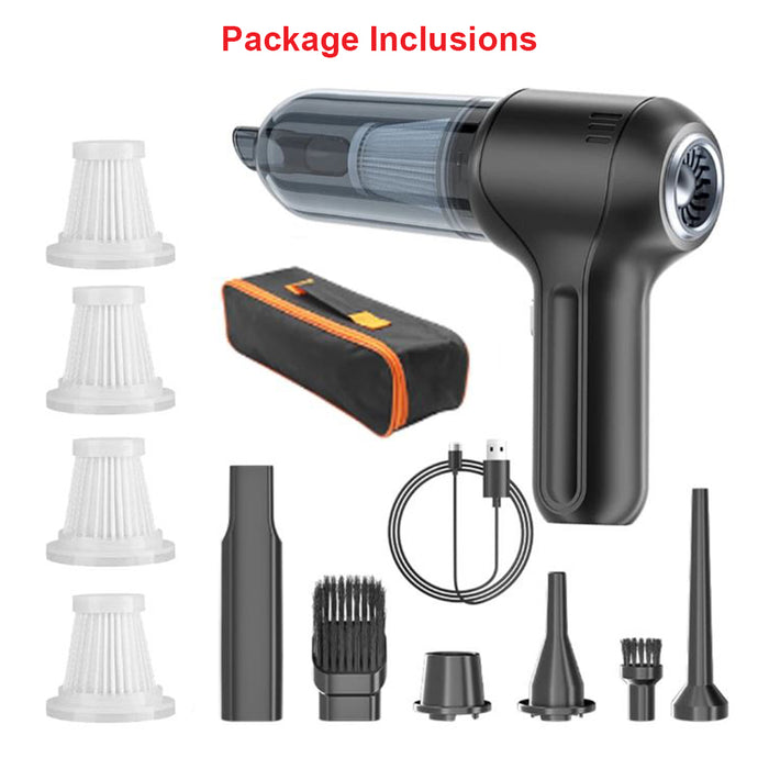 Anymob Vacuum Cleaner With Bag Black Basic 4 Filters Mini Handheld Portable Blower 2in1 Home Car Appliance