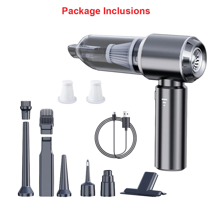 Anymob Vacuum Cleaner Grey Basic 2 Filters Mini Handheld Portable Blower 2in1 Home Car Appliance