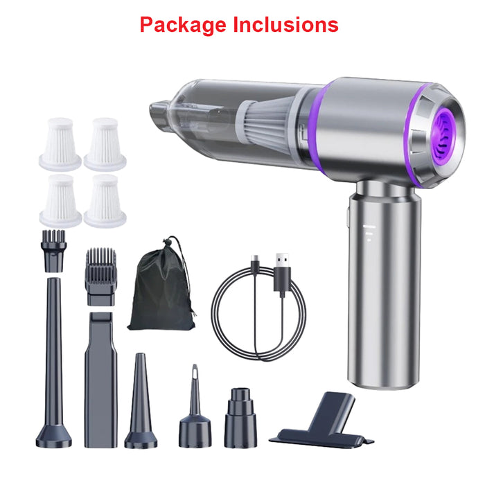 Anymob Vacuum Cleaner With Bag Purple Basic 4 Filters Mini Handheld Portable Blower 2in1 Home Car Appliance