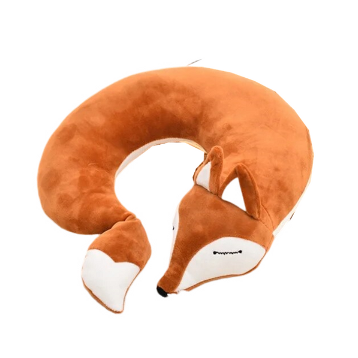 Anypack Neck Pillow Brown Fox Creative Cartoon U-Shaped Cute Comfortable Sleep Headrest