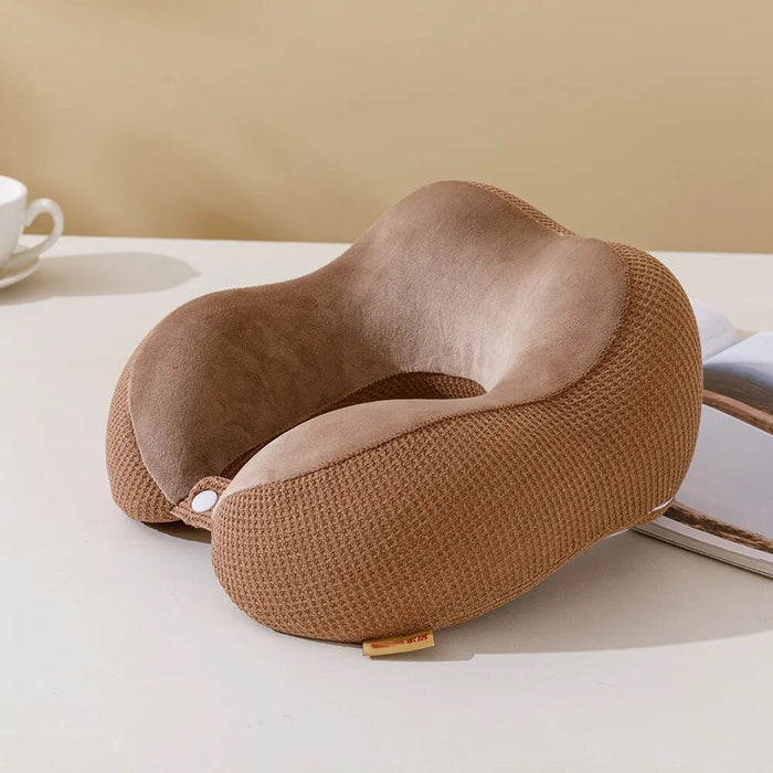 Anypack Neck Pillow Dark Brown Memory Foam Slow Rebound Comfortable Sleep Headrest