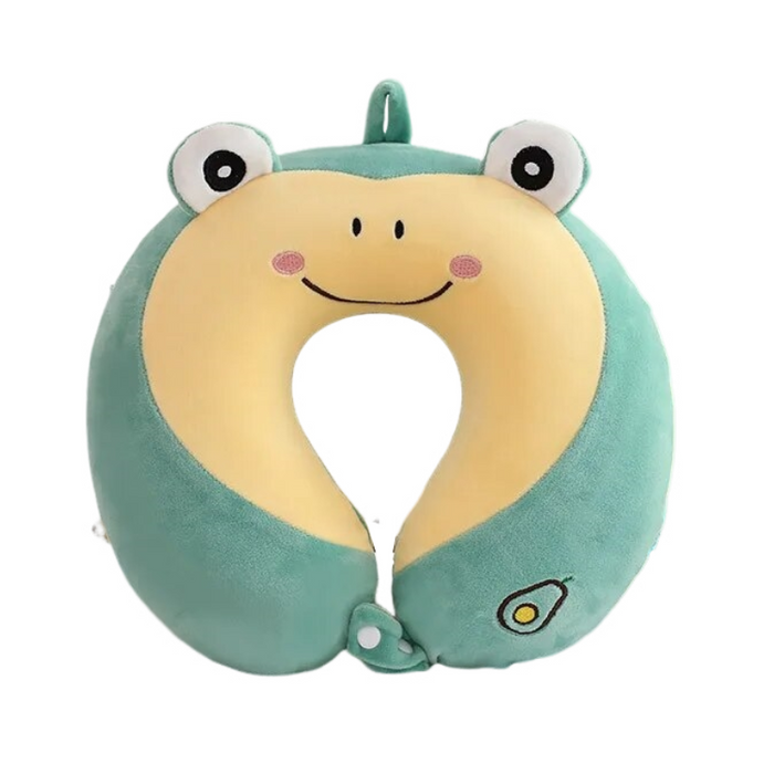 Anypack Neck Pillow Frog Cartoon Memory Cotton U-shaped Soft Fluffy Comfortable Sleep Headrest