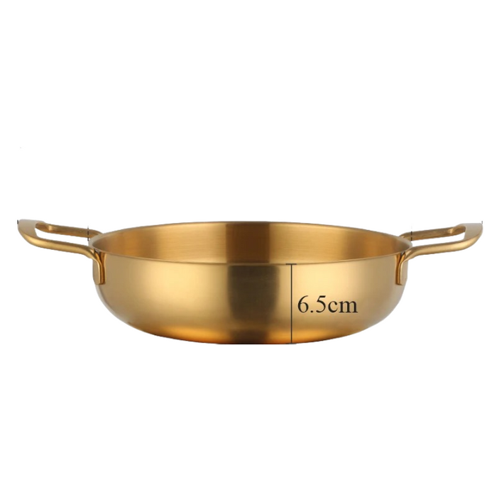 Anygleam Stock Pot Gold-L Stainless Steel HotPot Without Lid Single-Layer Cooking Soup Noodle Sea Food Home Kitchen Restaurant Tools