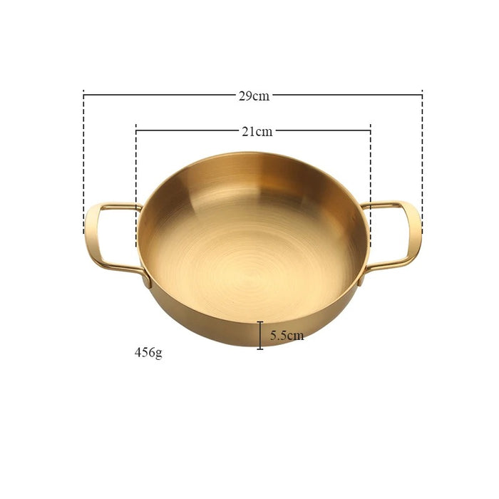 Anygleam Stock Pot Gold-S Stainless Steel HotPot Without Lid Single-Layer Cooking Soup Noodle Sea Food Home Kitchen Restaurant Tools