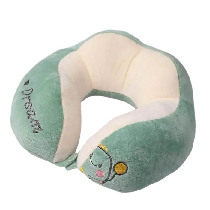 Anypack Neck Pillow Green Cartoon Cute U-Shaped Comfortable Sleep Headrest