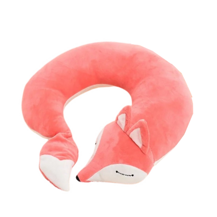 Anypack Neck Pillow Pink Fox Creative Cartoon U-Shaped Cute Comfortable Sleep Headrest