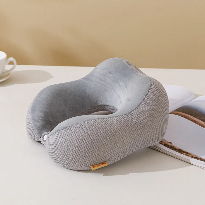 Anypack Neck Pillow Light Gray Memory Foam Slow Rebound Comfortable Sleep Headrest