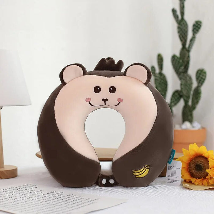 Anypack Neck Pillow Monkey Cartoon Memory Cotton U-shaped Soft Fluffy Comfortable Sleep Headrest