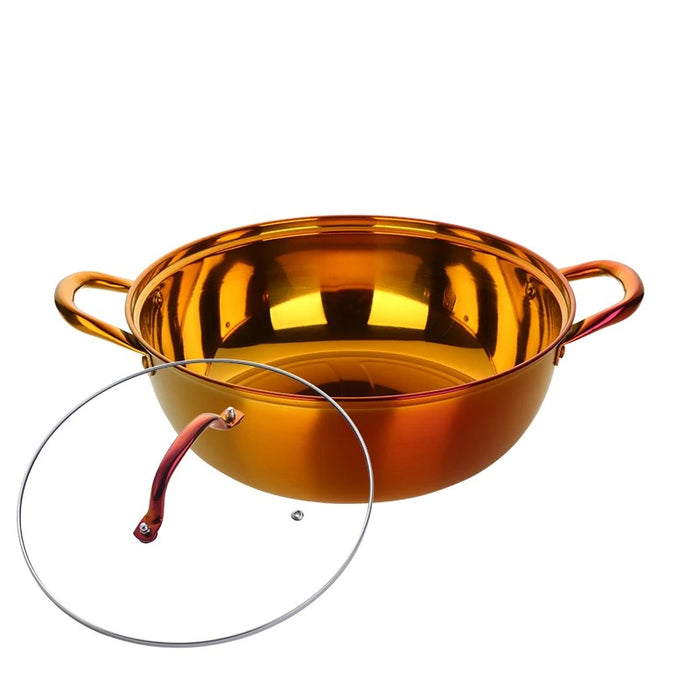 Anygleam Stock Pot no.3 Stainless Steel Home Restaurant Cooking Tool Single-Layer Compatible Soup Kitchen Utensils