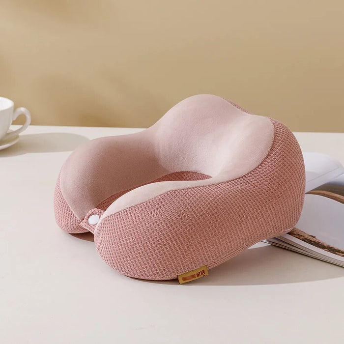 Anypack Neck Pillow Pink Memory Foam Slow Rebound Comfortable Sleep Headrest