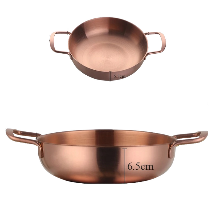 Anygleam Stock Pot 2pcs Rosegold-S-L Stainless Steel HotPot Without Lid Single-Layer Cooking Soup Noodle Sea Food Home Kitchen Restaurant Tools