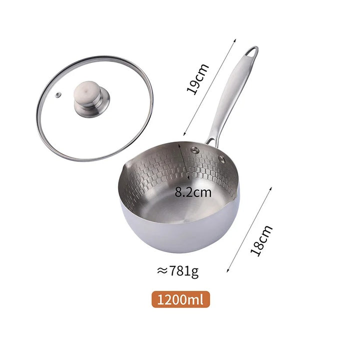 Anygleam Stock Pot Silver Non-Stick Stainless Steel Kitchen Snow Pan Noodle Soup with Lid Cooker Universal Cookware