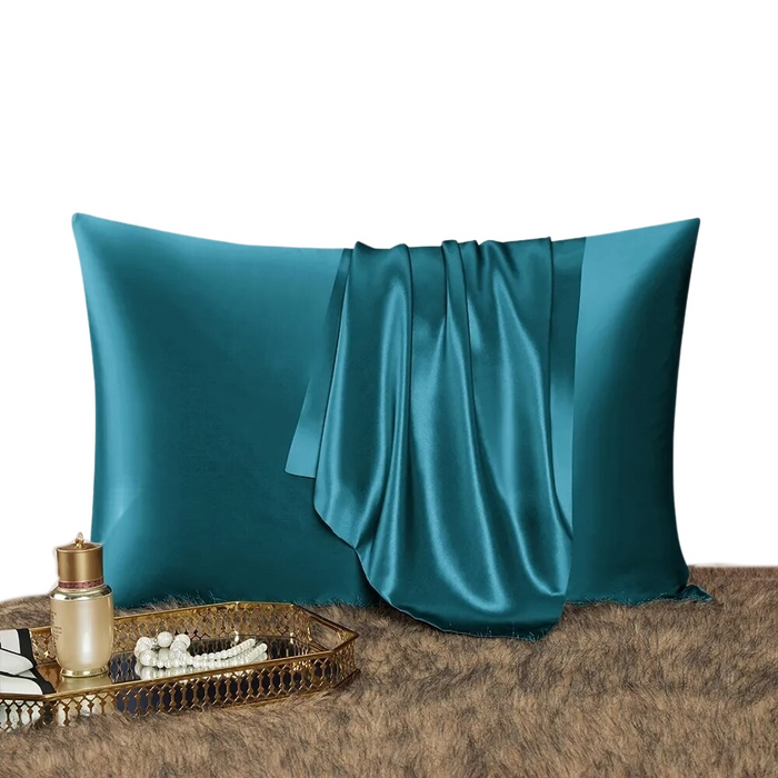 Anyhouz Pillowcase 50x90cm Teal Natural Mulberry Silk For Comfortable And Relaxing Home Bed