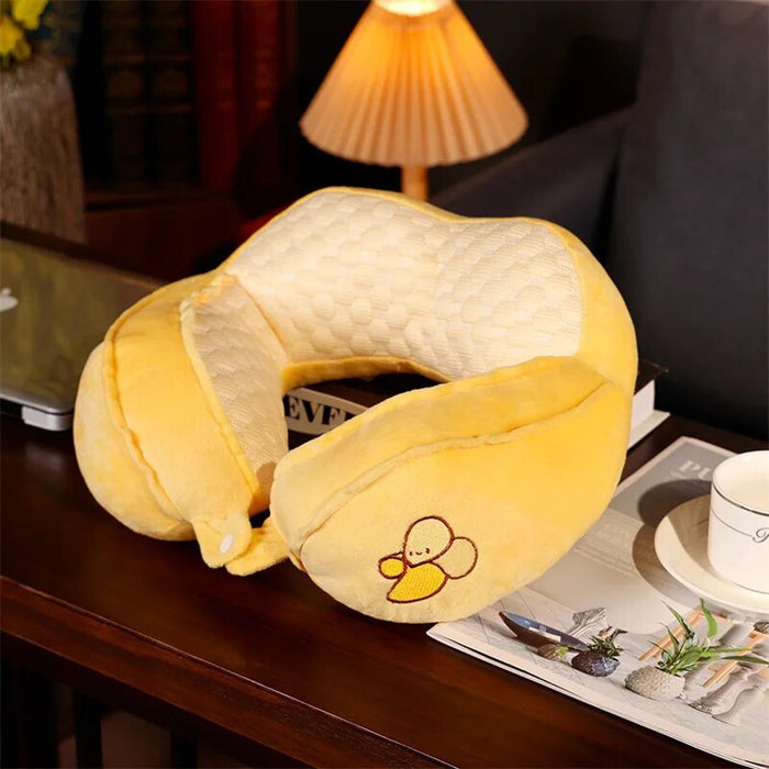 Anypack Neck Pillow Yellow Banana Travel U-shaped Cartoon Cute Comfortable Sleep Headrest