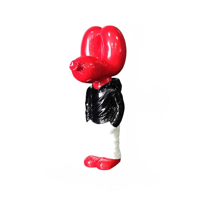 Anyhouz Home Figurine Balloon Dog Statue Red 7inch Street Art Resin for Living Room Desktop Decoration Accessories Gifts