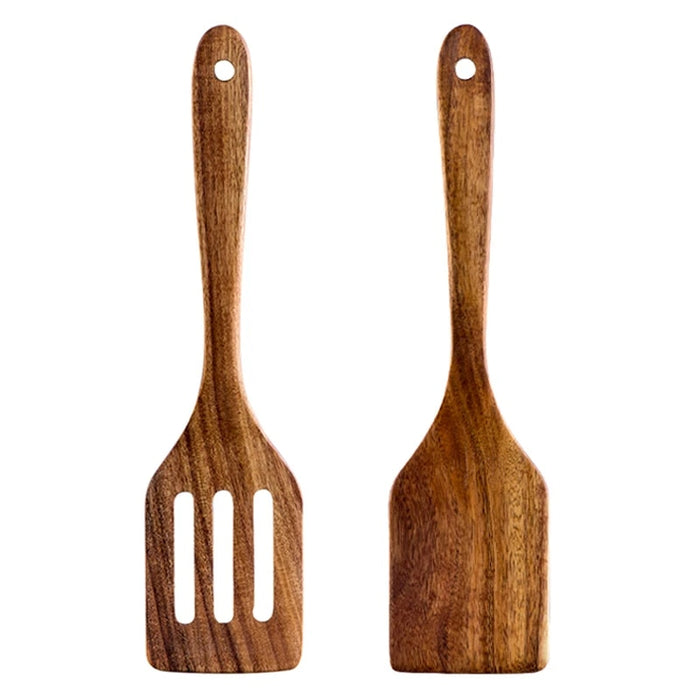 Anygleam Wood 2pcs Kitchen Spatula Food Kitchen Tableware