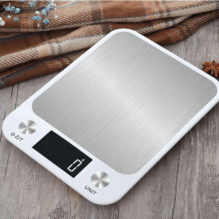 Anygleam White Stainless Kitchen Scale 5Kg Accurate Measure Electronic Portable Digital Display