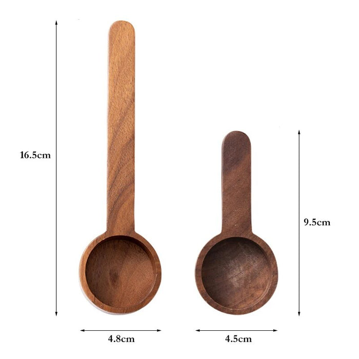 Anygleam Natural Wood 2pcs Wooden Coffee Measuring Spoon Kitchen Tableware