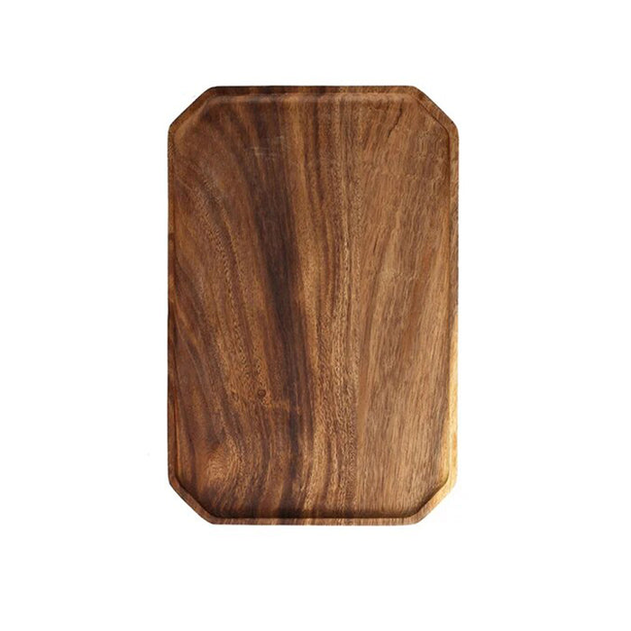 Anygleam Natural Wood Diagonal Square Acacia Wood Plate Serving Tray Food Kitchen Tableware