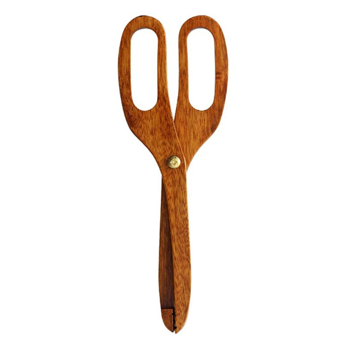 Anygleam  Brown Wooden Creative Scissor Food Kitchen Tableware