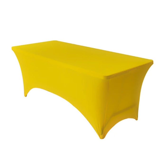 Anyhouz Tablecloth Yellow Stretch Spandex Rectangle Fitted Table Cover Home Party Decoration