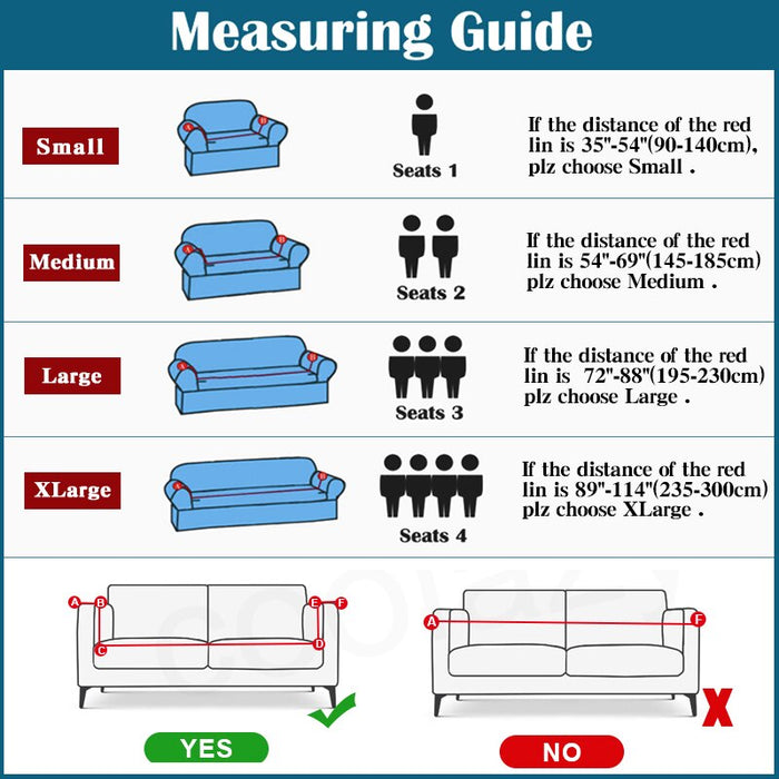 Anyhouz 4 Seater Sofa Cover Solid Gray Style and Protection For Living Room Sofa Chair Elastic Stretchable Slipcover