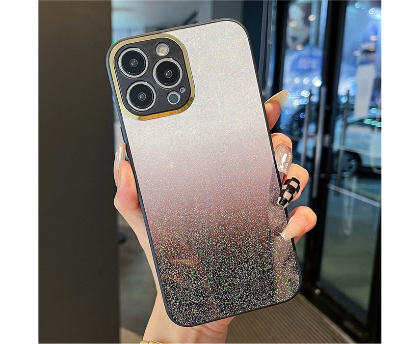 Anymob iPhone Case Black Gradient Glitter Bling Case Protective Soft Silicone Mobile Cover For iPhone 14 11 12 13 Pro Max X XR XS Max 7 8 Plus SE 2020