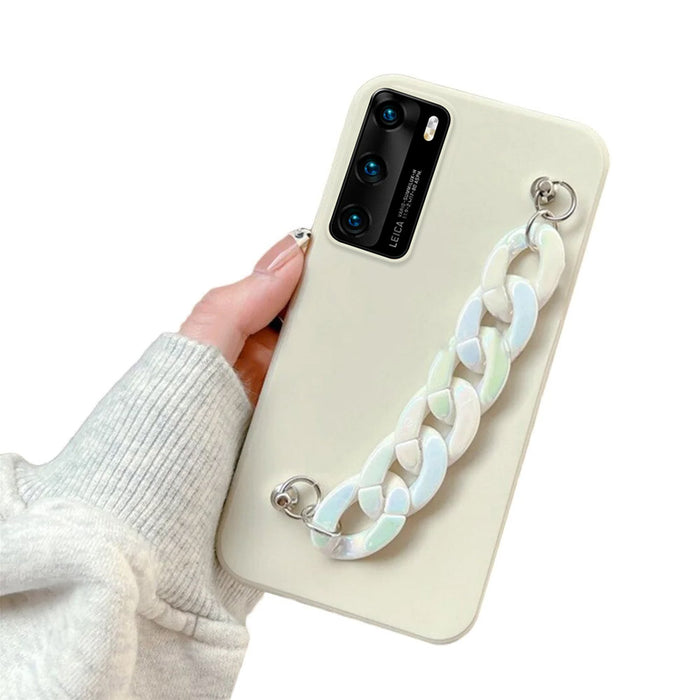Anymob Huawei Phone Case Beige Luxury Marble Bracelet Silicone Cover