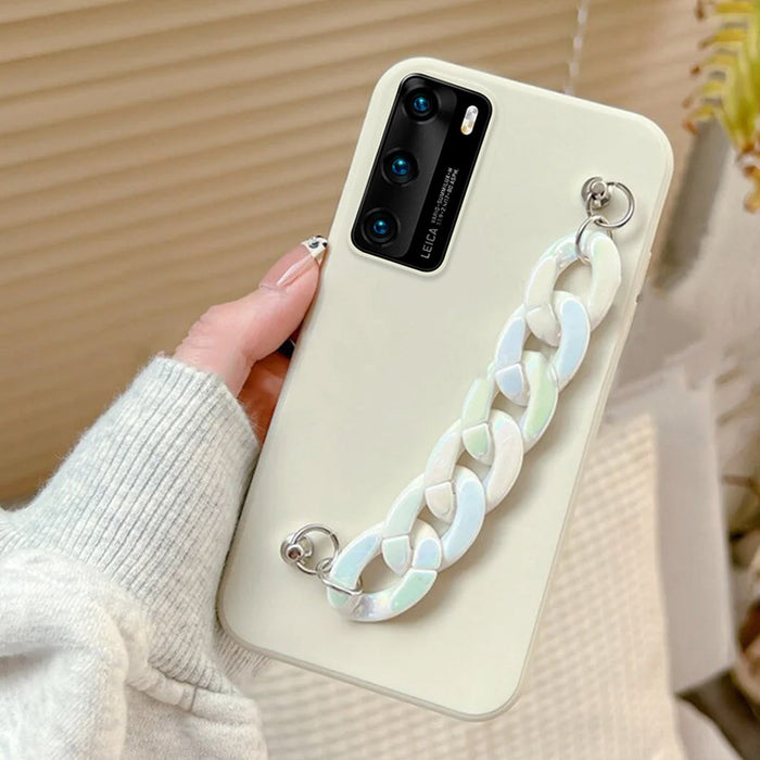 Anymob Huawei Phone Case Beige Luxury Marble Bracelet Silicone Cover