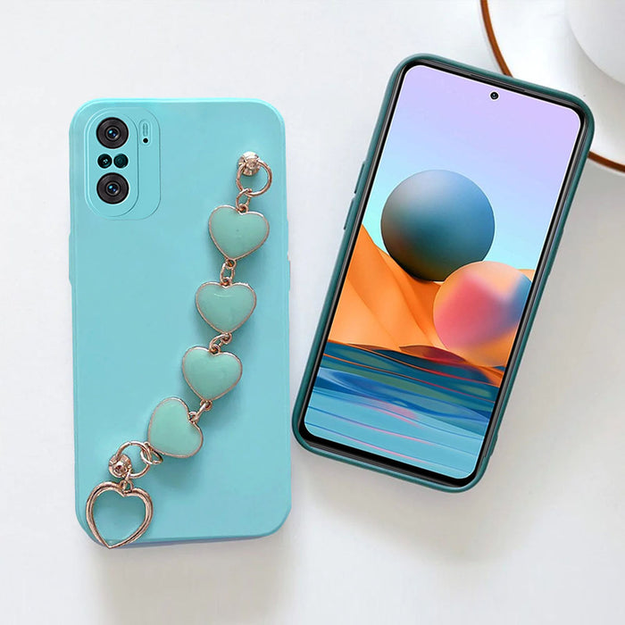 Anymob Xiaomi and Redmi Phone Case Pink Women Chain Bracelet Soft Silicone For Note 10 9 Pro 10s 9s 8 7 Pro 10 9 9A Poco X3 11T 11