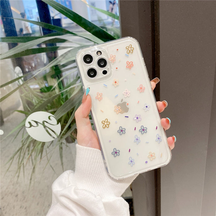 Anymob iPhone Case Multicolor Cute Flowers Floral Clear Soft Silicon Cover