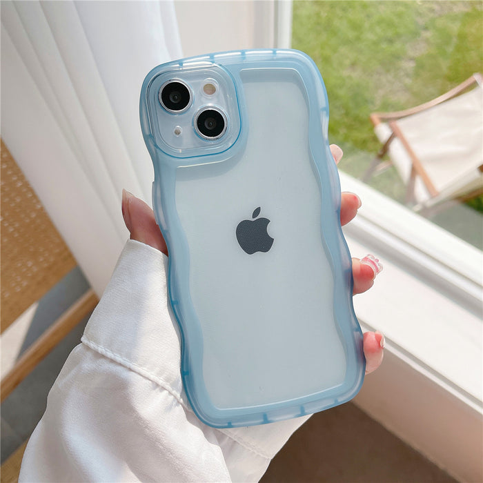 Anymob iPhone Sky Blue Phone Case Candy Color Bumper Transparent Back Cover