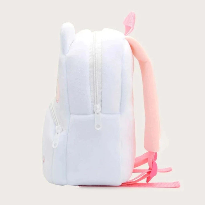 Anykidz 3D White Cat Kids School Backpack Cute Cartoon Animal Style Children Toddler Plush Bag Perfect Accessories For Baby Girls and Boys