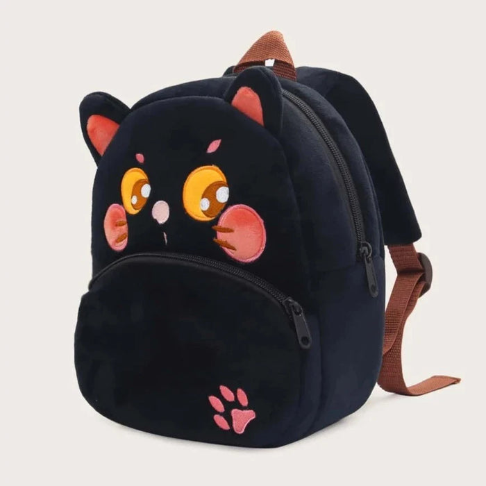 Anykidz 3D Black Cat Kids School Backpack Cute Cartoon Animal Style Children Toddler Plush Bag Perfect Accessories For Boys and Girls