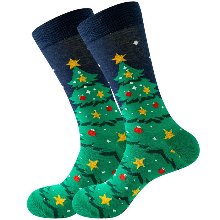 Anysox 5 Pairs Green Blue Size 5-13 Socks Crystal Silk Tide Winter Holiday Design Plus Snowflake Stocking Comfortable To Wear Perfect For Women