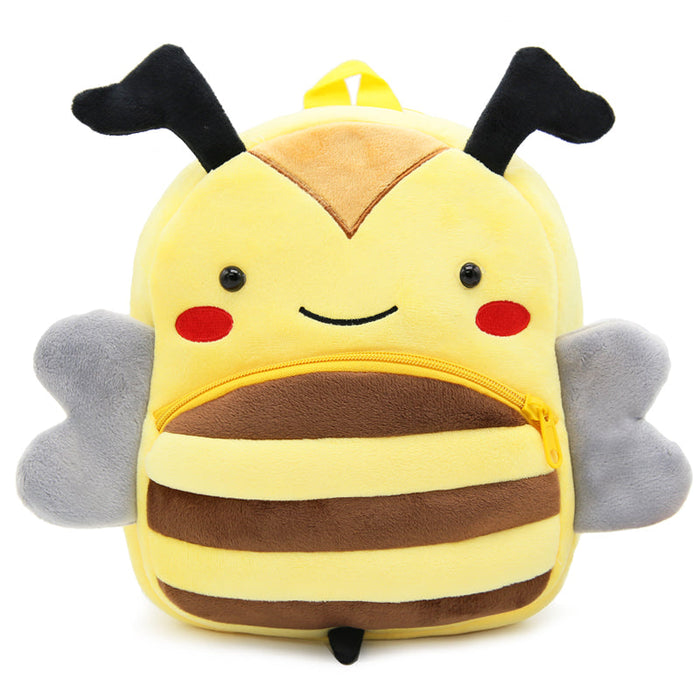 Anykidz 3D Yellow Bee Kids School Backpack Cute Cartoon Animal Style Children Toddler Plush Bag Perfect Accessories For Boys and Girls