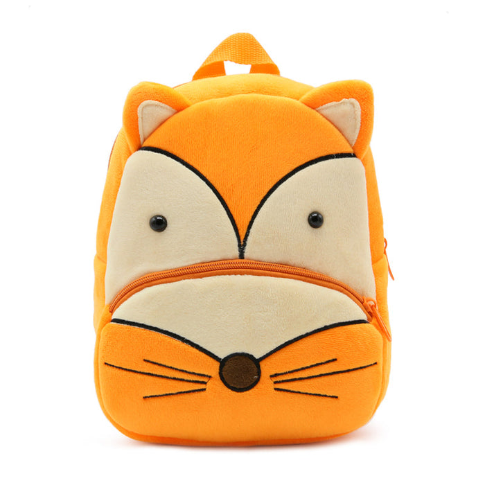 Anykidz 3D Orange Fox School Backpack Cute Animal With Cartoon Designs Children Toddler Plush Bag For Baby Girls and Boys