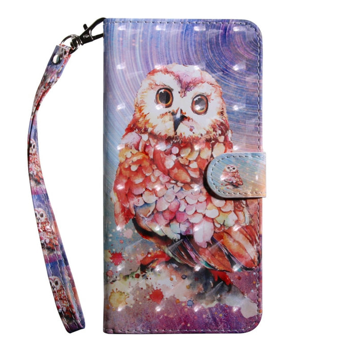 Anymob Xiaomi Redmi Phone Case Owl Leather Flip Wallet Cover