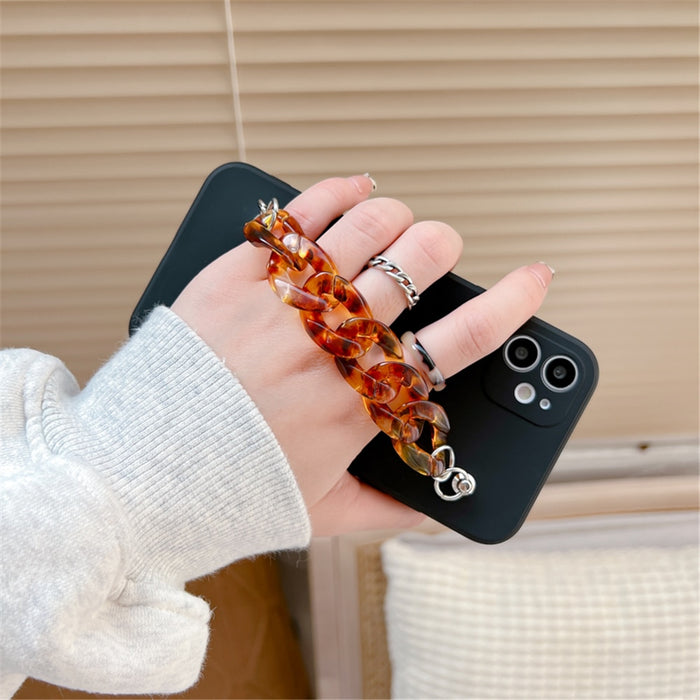 Anymob iPhone Case Red and Blak Marble Chain Soft Silicone Bracelet Phone Cover